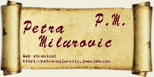 Petra Milurović vizit kartica